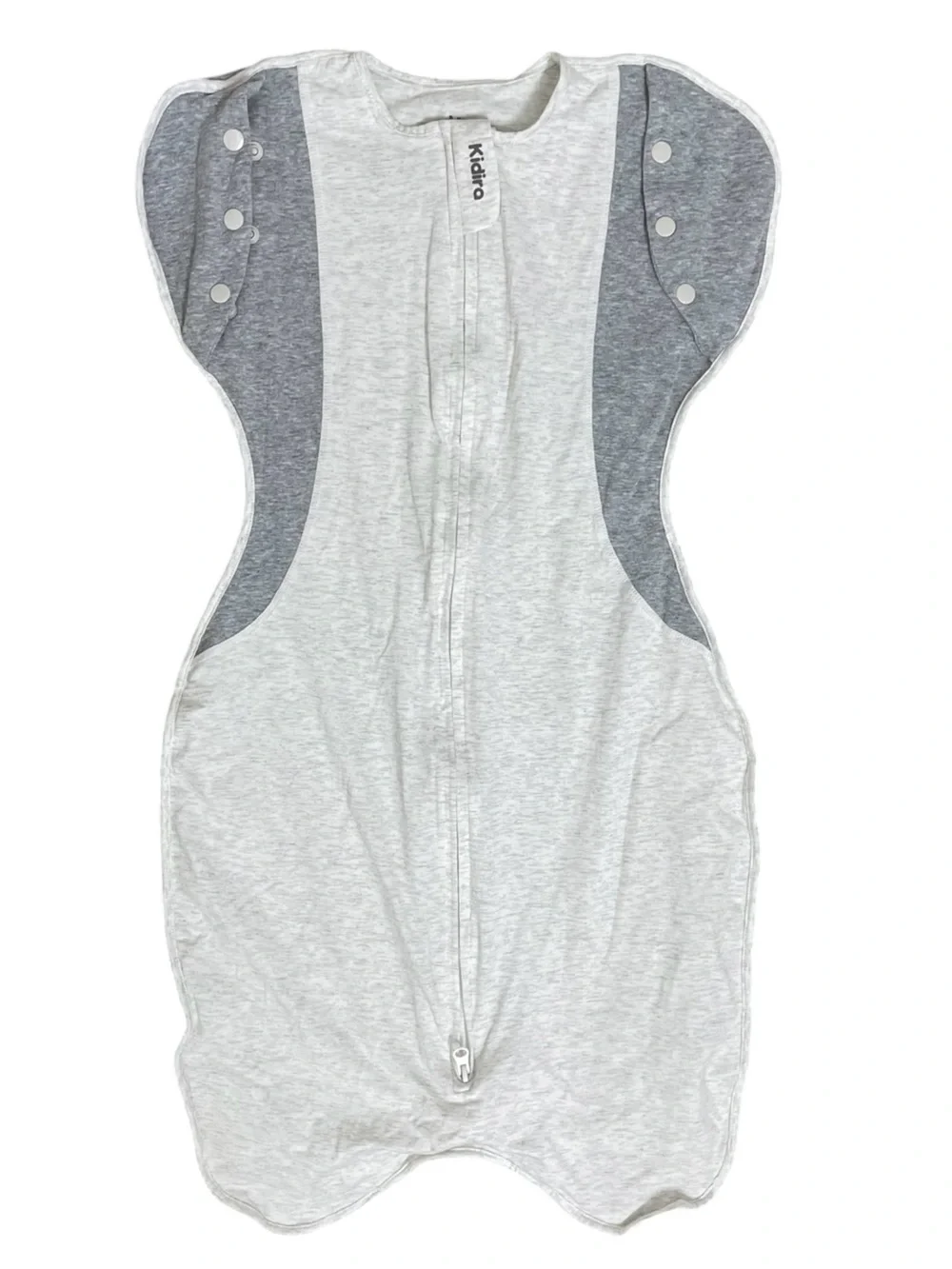 Kidira Baby Sleep Sack Swaddle Medium Cotton Gray Zip Wearable Blanket